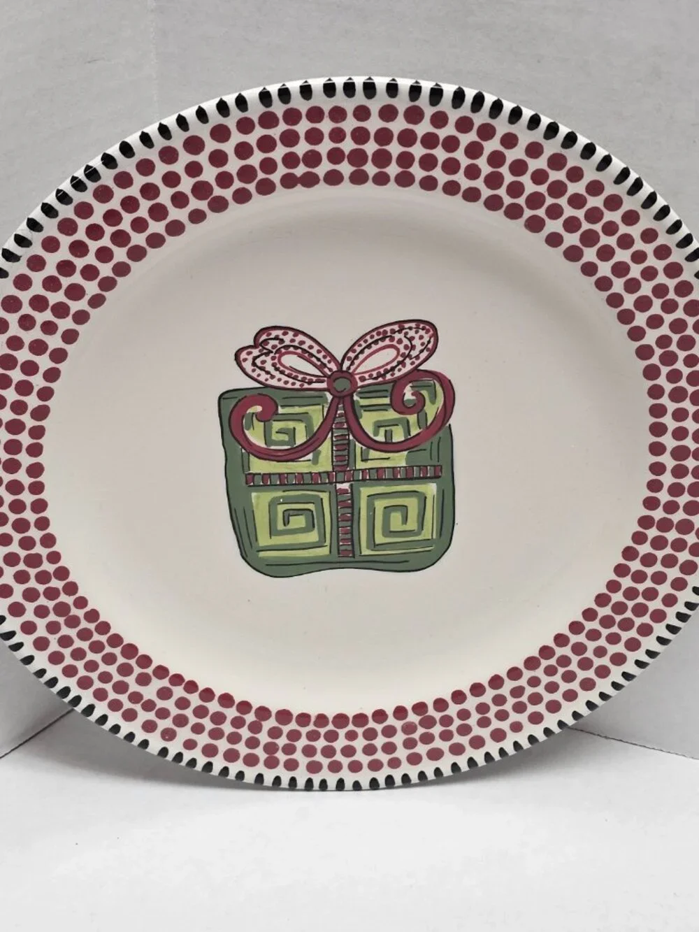 Caffco Simply Christmas Holiday Salad Desert Plate 9” M Bagwell Present Gift Box